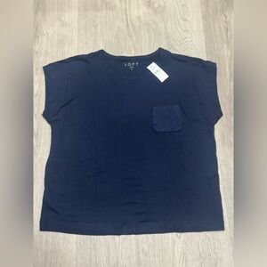 LOFT Linen Blend Pocket Tee M